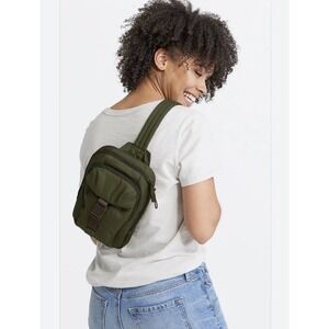 Vera Bradley Cotton Utility Sling Backpack Army Green Unisex Travel Brand New